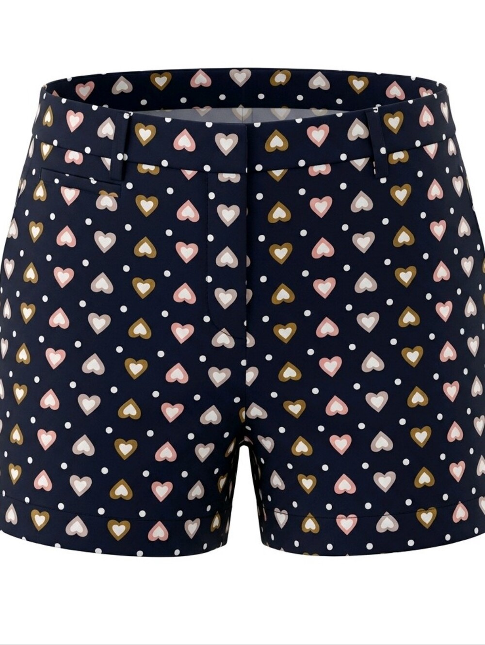 J. Crew SZ 10 Women's Chino Shorty Shorts Multi Color Hearts Preppy Sweet Girly - Picture 1 of 10